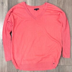 American Eagle Outfitters Coral V-Neck Sweater